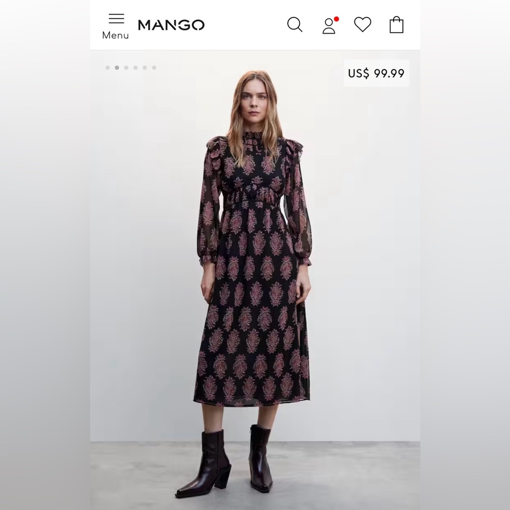 Beautiful MANGO baroque dress Size Small